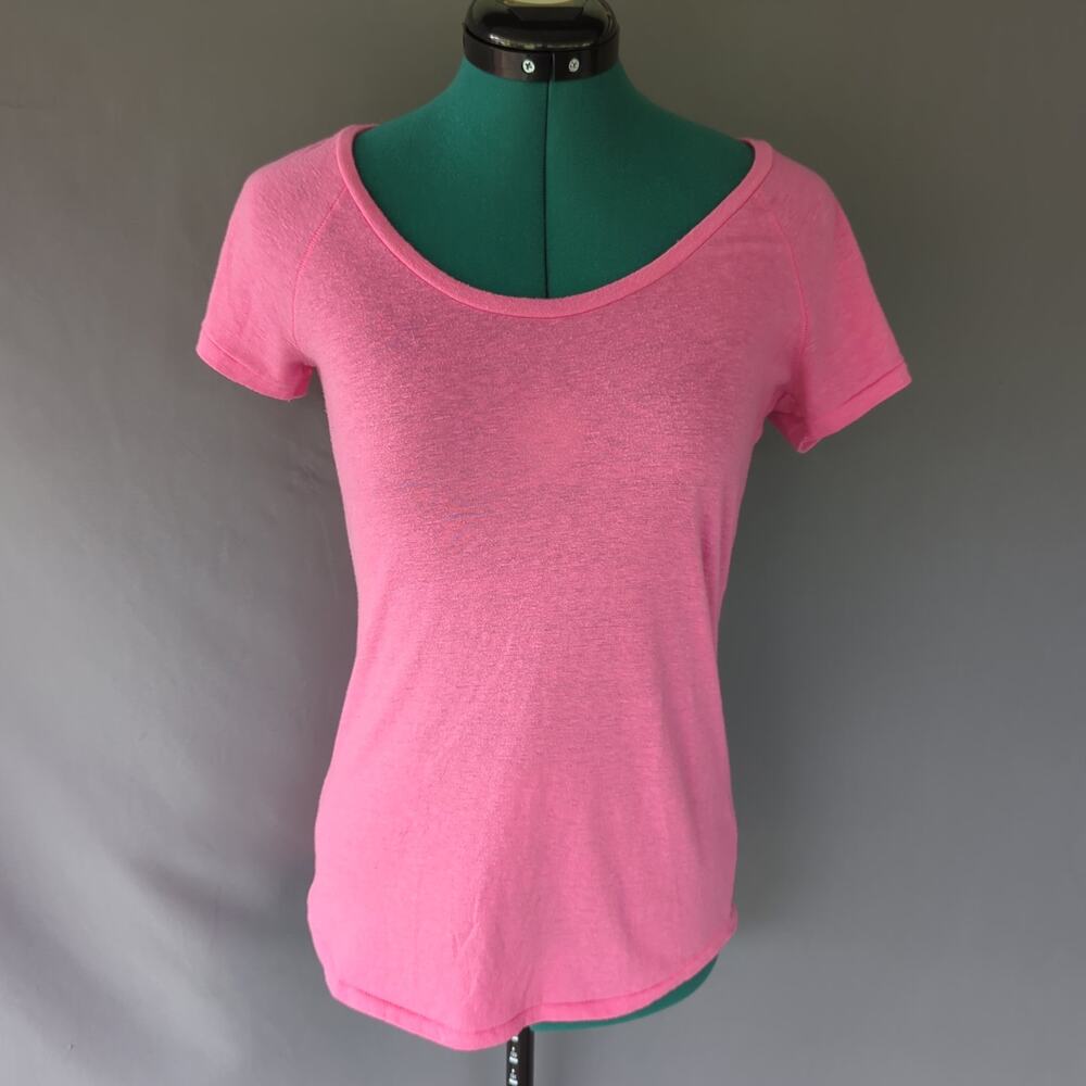 Victoria's Secret Pink Burnout Scoop Neck Tee Small Y2K Coquette Baby Tee